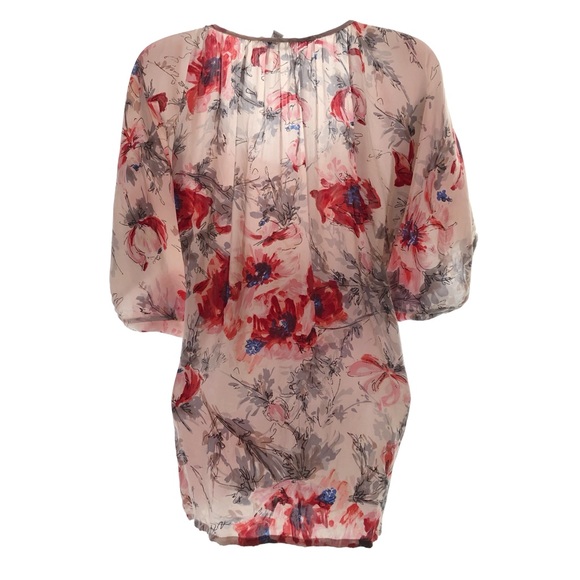 CAbi # 399 Gypsy Dolman Floral Blouse Small Red Poppies - Picture 3 of 7